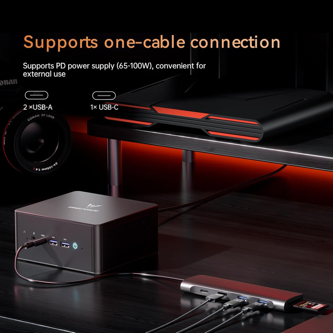 MINIS FORUM UM890 Pro Mini PC - AMD AI Ryzen 9 8945HS, 8 C/16 T, Radeon 780M GPU, 32GB DDR5 RAM, 1TB