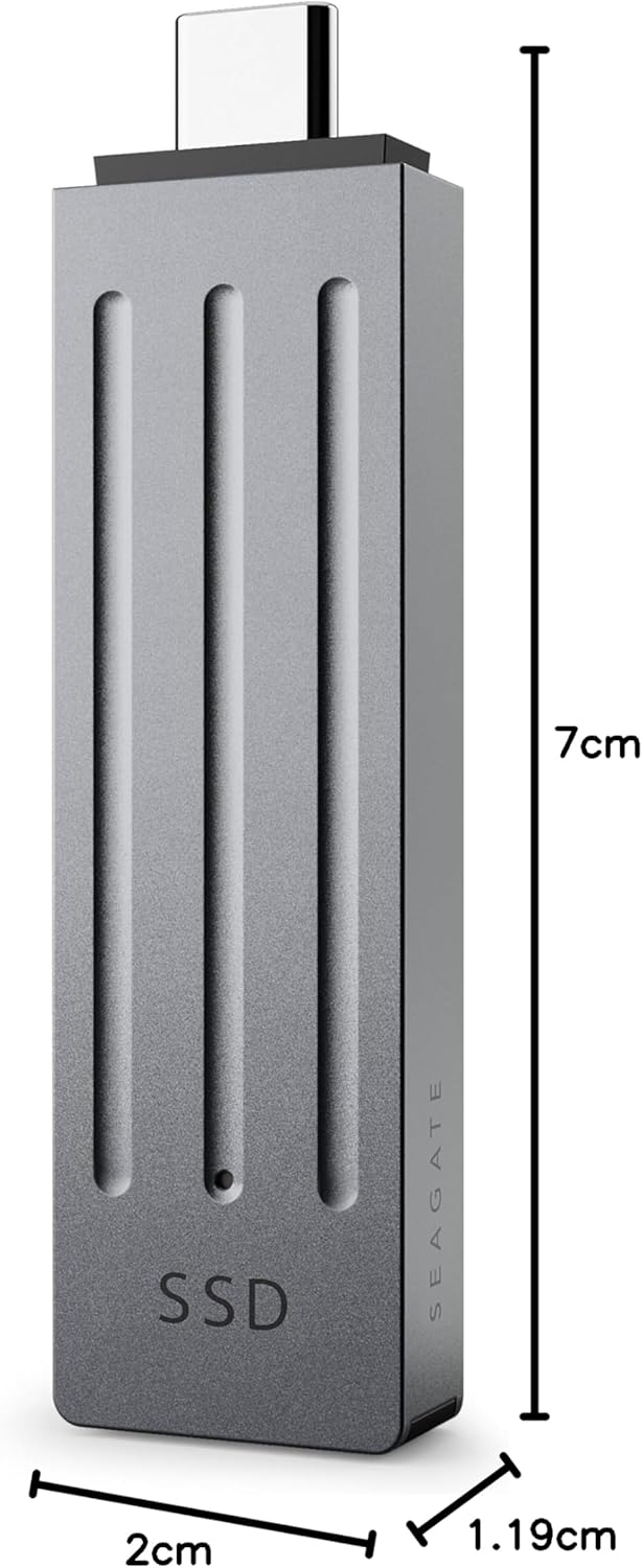 Seagate Ultra Compact 2TB, Externe SSD, 1000MB/s, USB 3.1 Typ C, inkl. Data Rescue Service (STMX2000