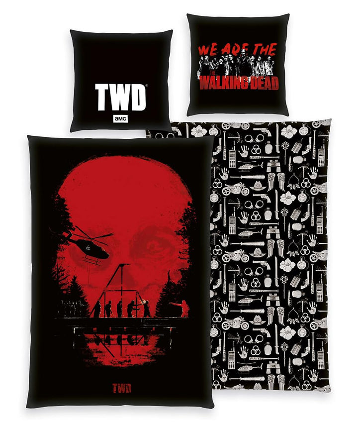 Klaus Herding GmbH The Walking Dead Bettwäsche mit Daryl Dixon 80x80 + 135x200cm, 100% Baumwolle mit