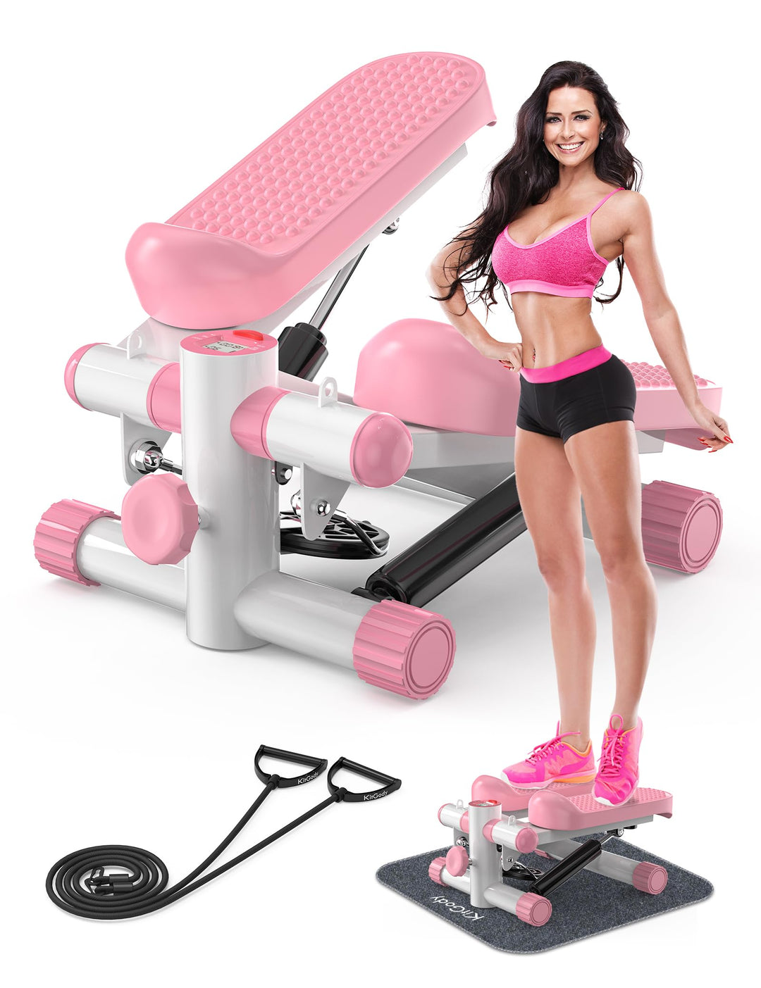 KitGody Mini-Stepper für Übungen, Treppenstepper 150 kg Kapazität, Workout-Stepper für Training zu H