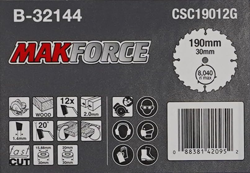 Makita MakForce Saegeblatt, 190 x 30 mm, 12Z, B-32144