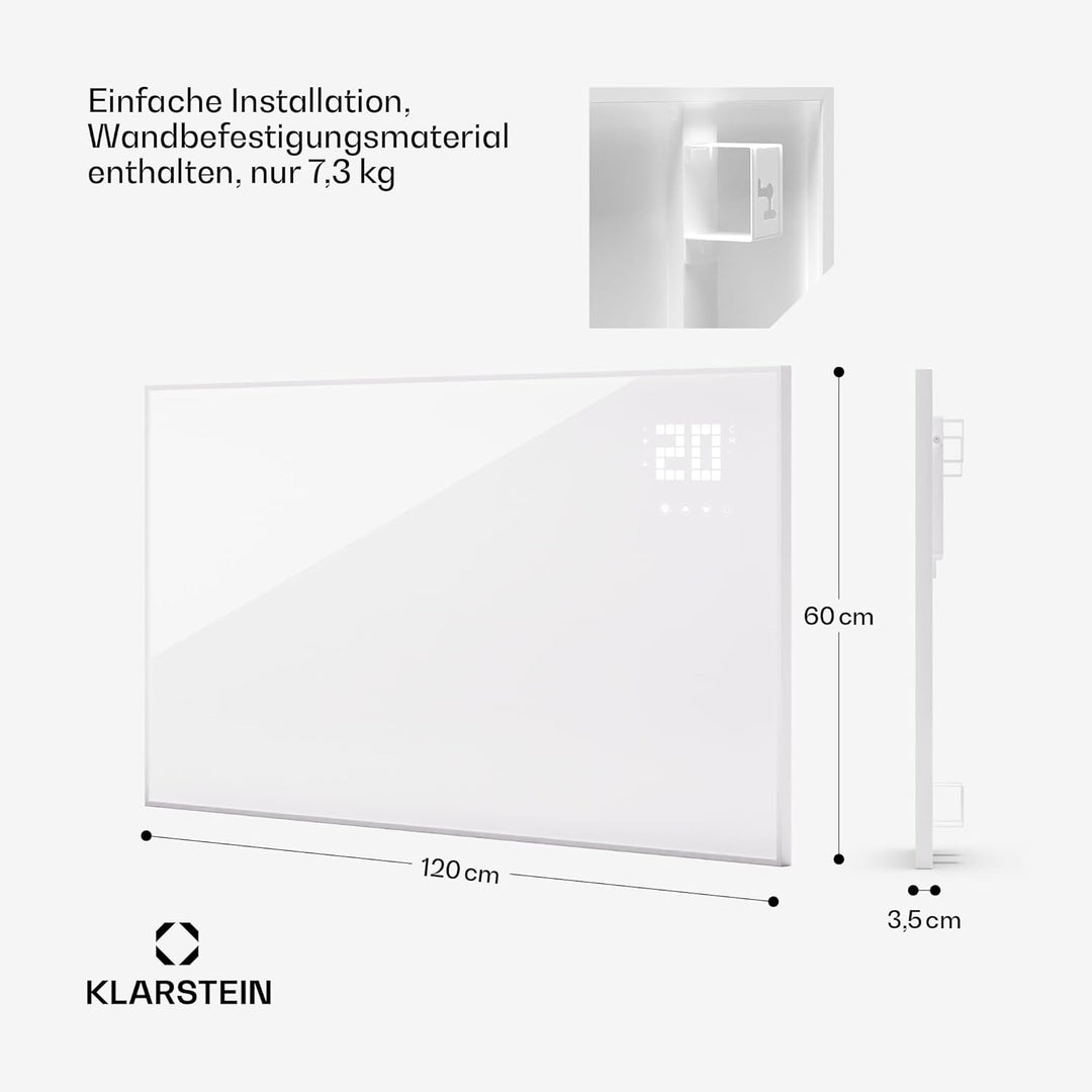 Klarstein Infrarotheizung mit Thermostat, 770W Elektroheizung, Smart Home Bild-Infrarotheizung zur W