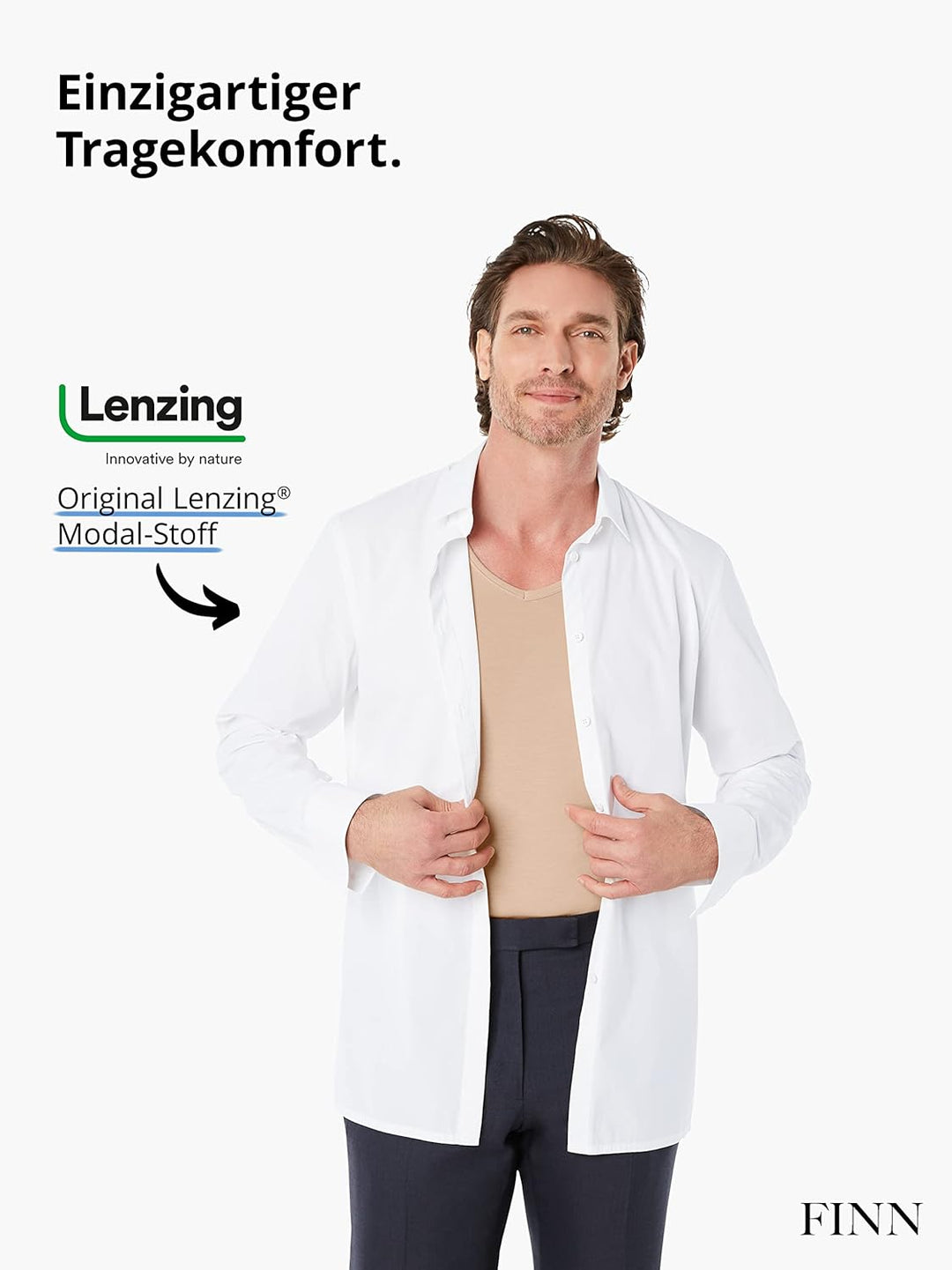 FINN Anti-Schweiss Unterhemd Herren mit Einlage am Rücken und Achsel-Einsätzen für maximalen Schutz