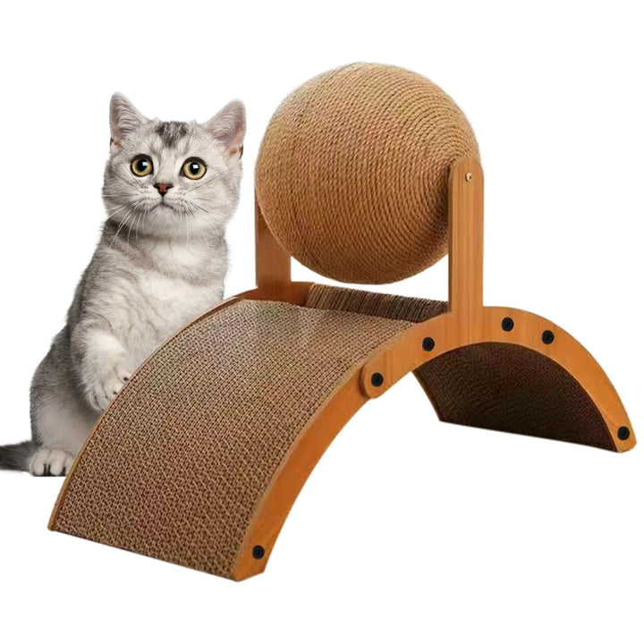 Kratzball Für Katzen | Für Wohnungskatzen Mit Wellpappe Basis - Interaktives Katzenpielzeug Mit Vert