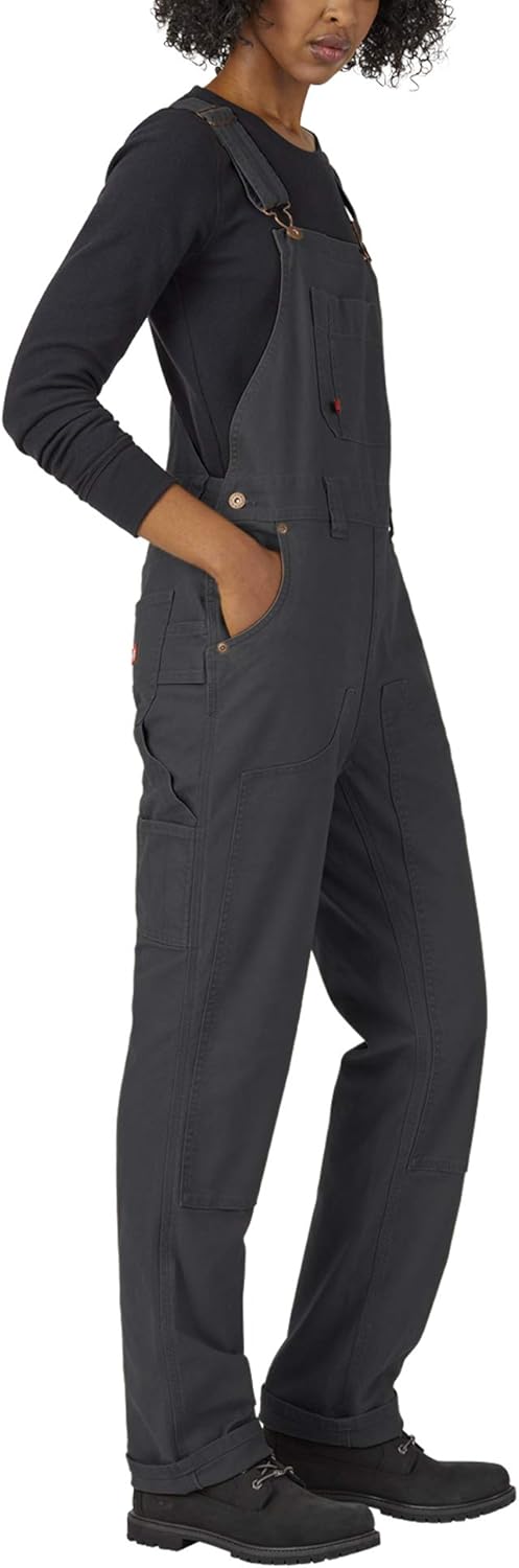 Dickies Damen Duck Double Front Bib Overalls XS Schwarz Abgespült, XS Schwarz Abgespült