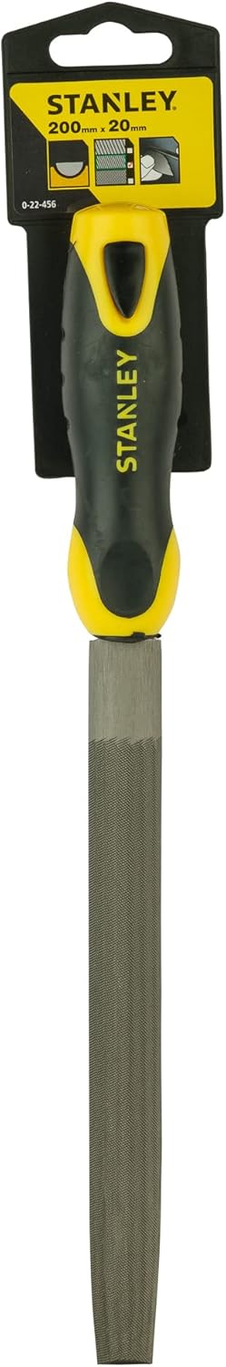 Stanley Halbrundfeile, Hieb 2, 200mm Länge, Karbon-Stahl, ergonomischer Bi-Material Handgriff, Griff