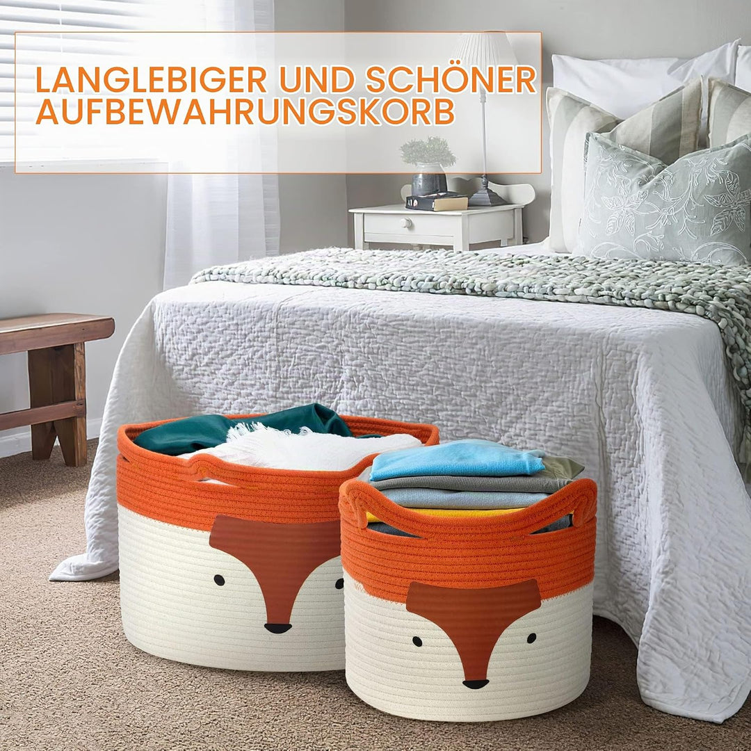 Goodheim Aufbewahrungskorb Kinder aus Baumwolle für Spielzeug und Wäsche, Wäschekorb und Spielzeugko