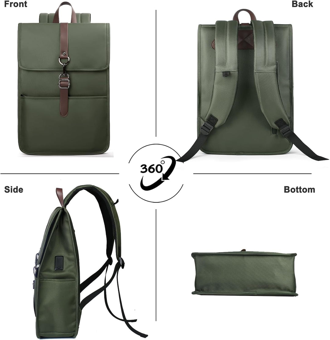 Laptop Rucksack Herren Damen, Rucksack mit Laptopfach mit USB-Anschluss für 15,6 Zoll Laptop, Elegan