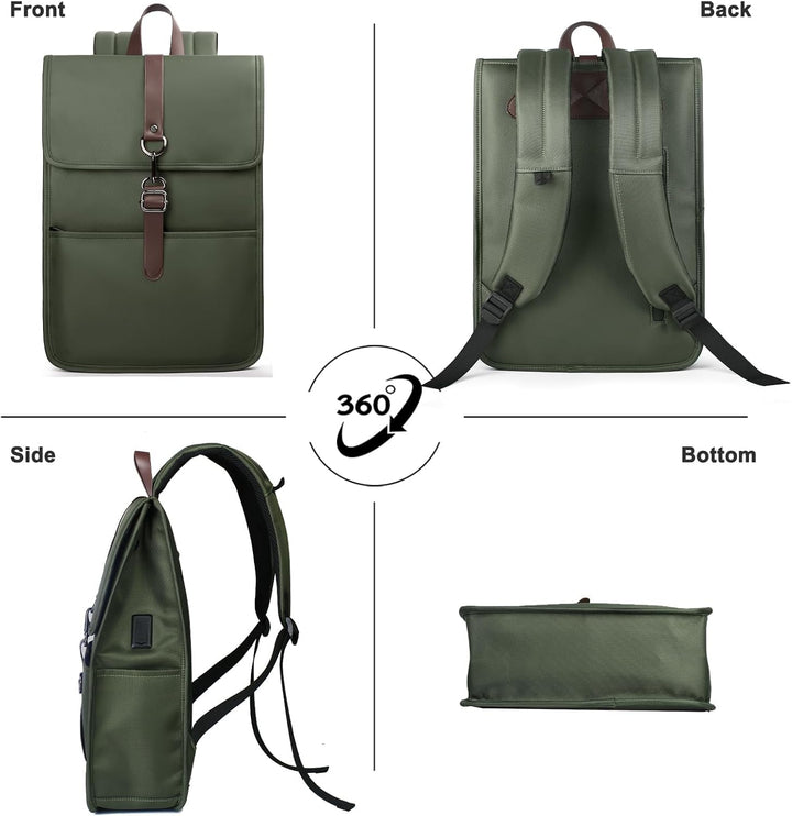 Laptop Rucksack Herren Damen, Rucksack mit Laptopfach mit USB-Anschluss für 15,6 Zoll Laptop, Elegan