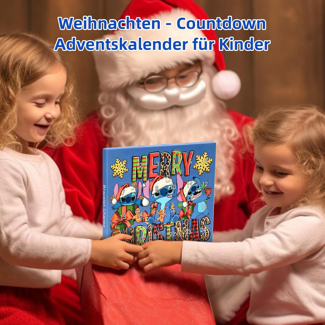 Adventskalender 2025 Schmuck Charms für Mädchen, Mini DIY Bastelset mit Cartoon Armbänder Halsketten
