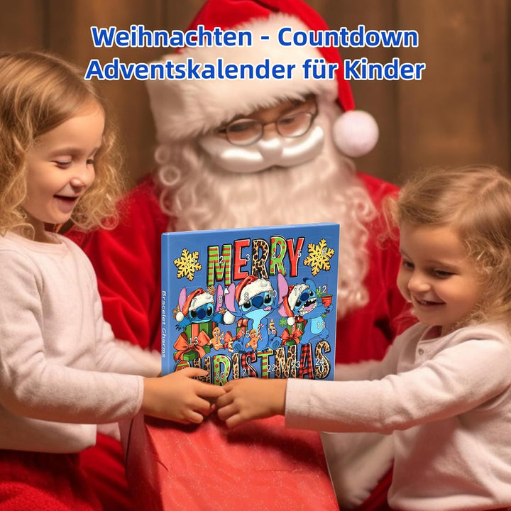 Adventskalender 2025 Schmuck Charms für Mädchen, Mini DIY Bastelset mit Cartoon Armbänder Halsketten