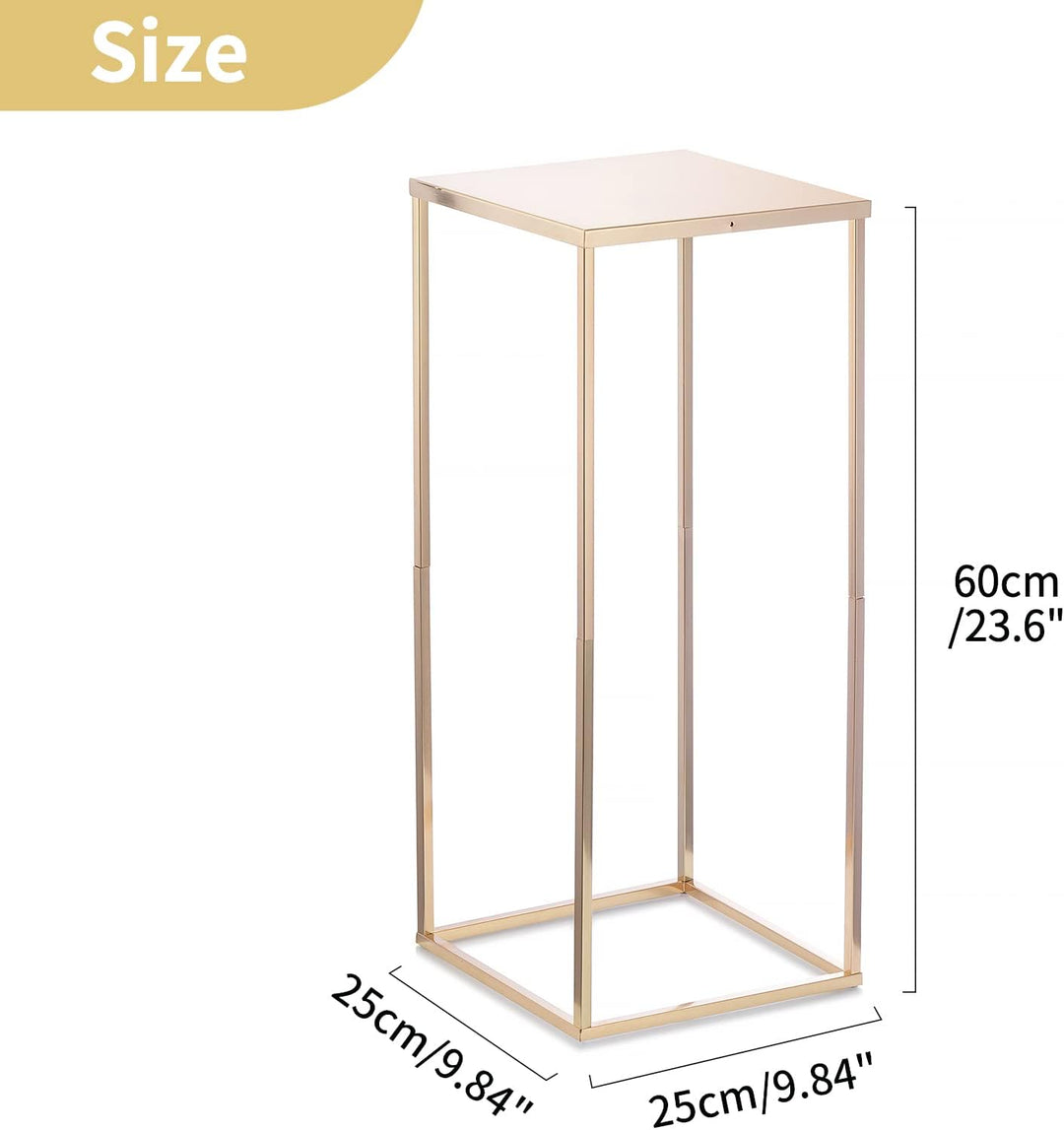 Nuptio Gold Vase für Hochzeitsdekorationen 2 Stück 60cm Hoch Blumenständer Metallbodenvasen Geometri