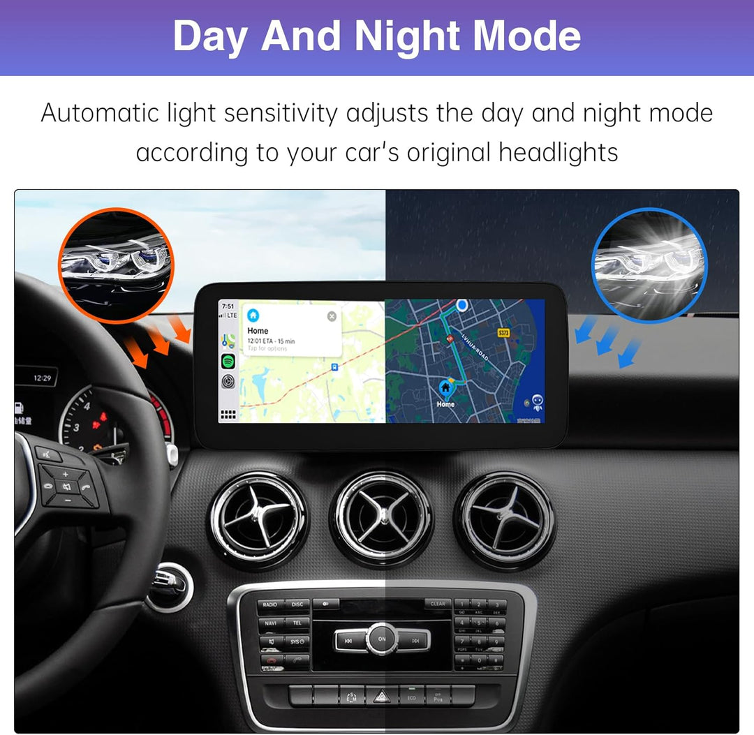 Road Top 10,25 Zoll Autoradio Drahtloses CarPlay Android Auto Touchscreen für Mercedes Benz A/CLA/GL