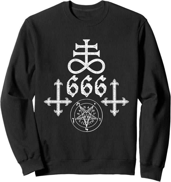 Satanic Symbols Leviathan Cross Satan 666 Sweatshirt