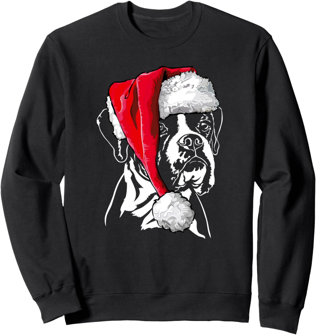 Lustiger Boxer Weihnachtsmann Hund Weihnachten Hunde Sweatshirt