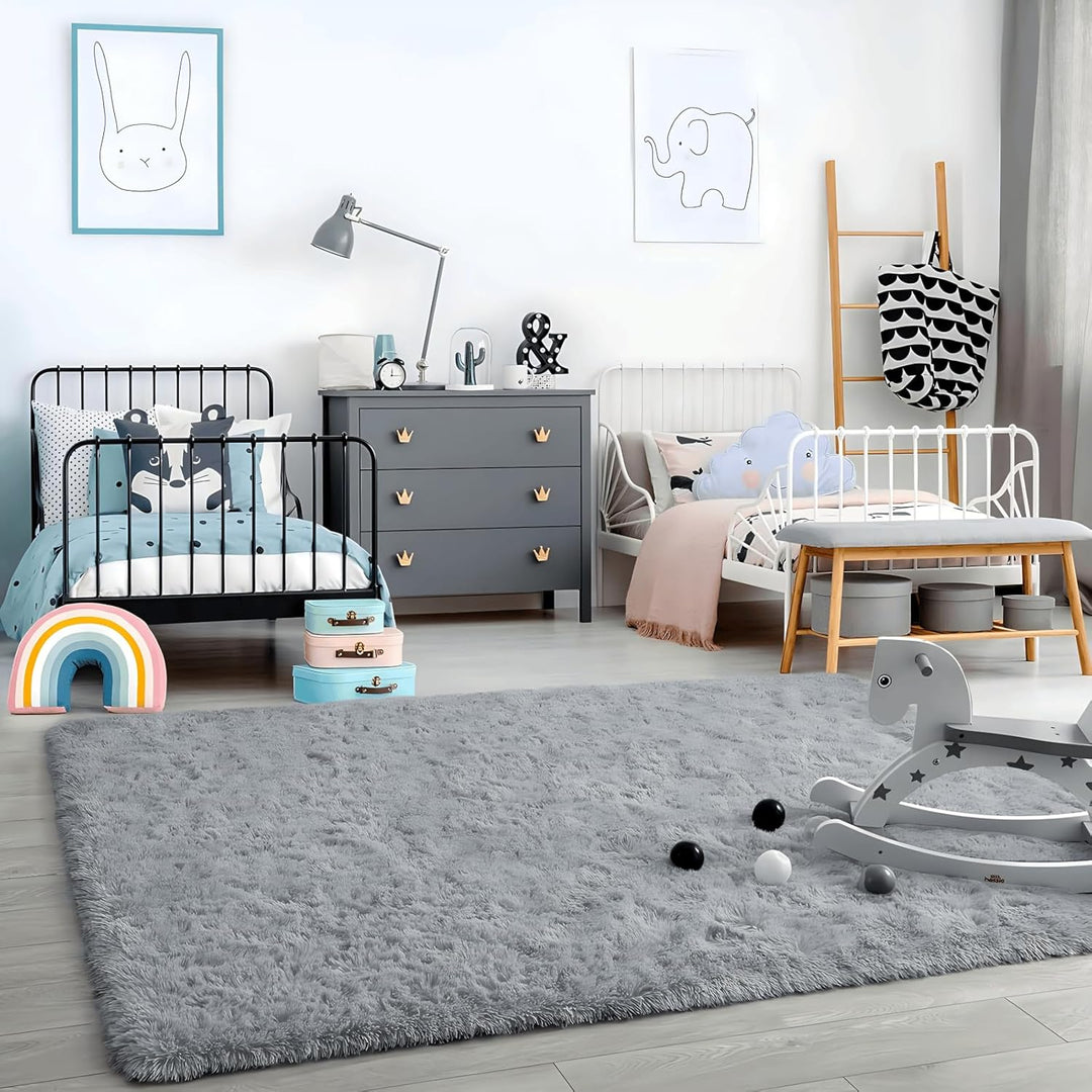 SUBEEN Hochflor Teppich Wohnzimmerteppich waschbar rutschfest extra gross Schlafzimmer Teppich moder