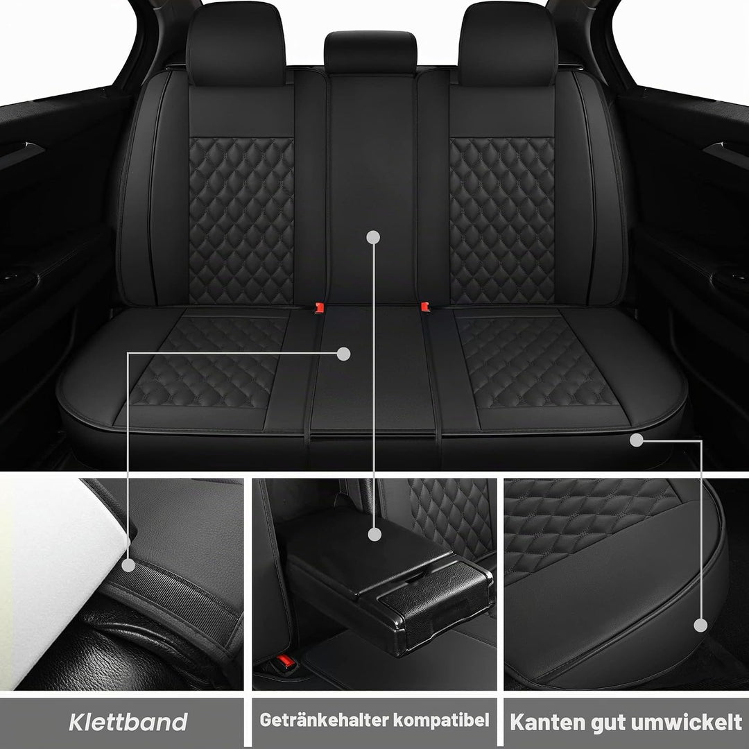 Kunstleder-Autositzbezüge, universell passend für die meisten Pkw, SUV, Limousinen und LKW, für 5-Pe
