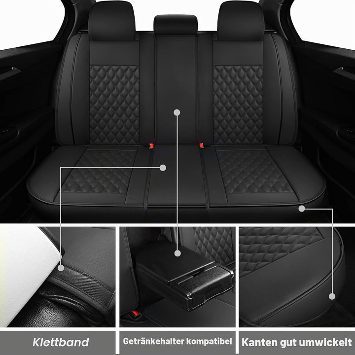 Kunstleder-Autositzbezüge, universell passend für die meisten Pkw, SUV, Limousinen und LKW, für 5-Pe