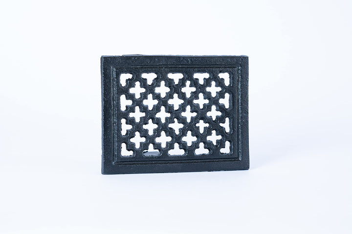 SEZAM Lüftungsgitter aus Gusseisen 15,5 x 2,3 x 12 cm, für Kachelöfen, Holzbacköfen &amp; Kamine - Warml