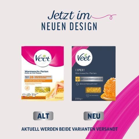 Veet Warmwachsperlen mit Bienenwachs für elektrische Wachsgeräte oder im Wasserbad – Einfache Dosier