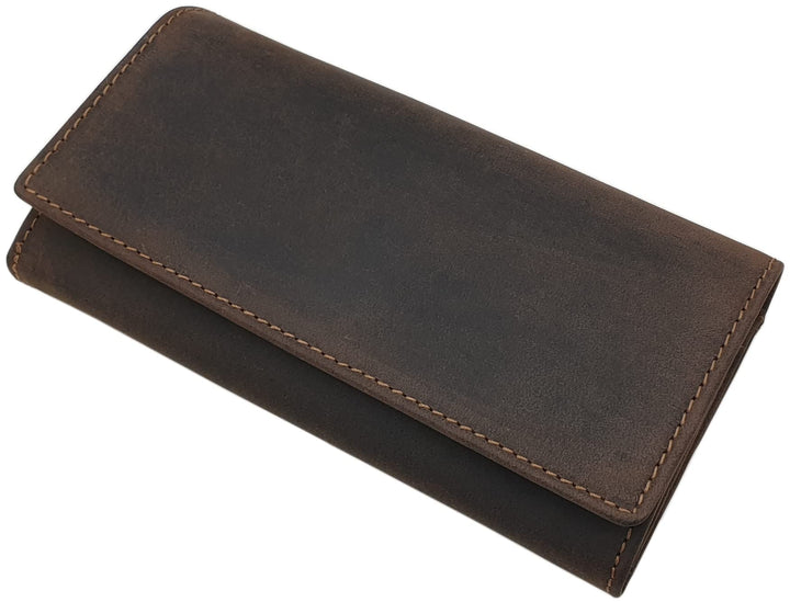 myledershop Grosse Büffel-Vollleder Damen Geldbörse/Geldbeutel/Portemonnaie/Geldtasche mit Colibri-M