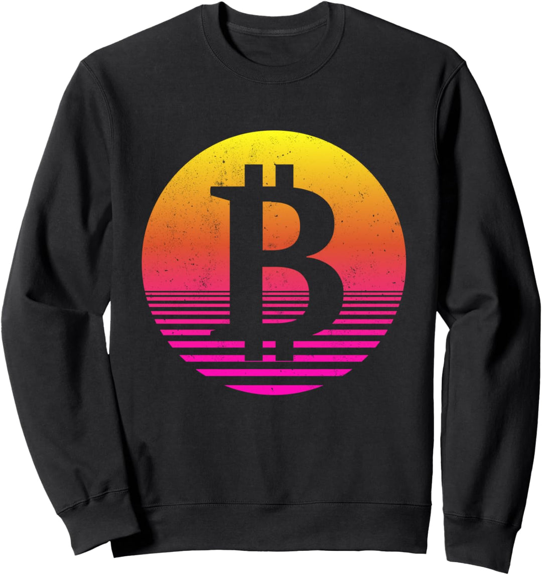 Vintage Retro Bitcoin Krypto Währung Blockkette Sweatshirt