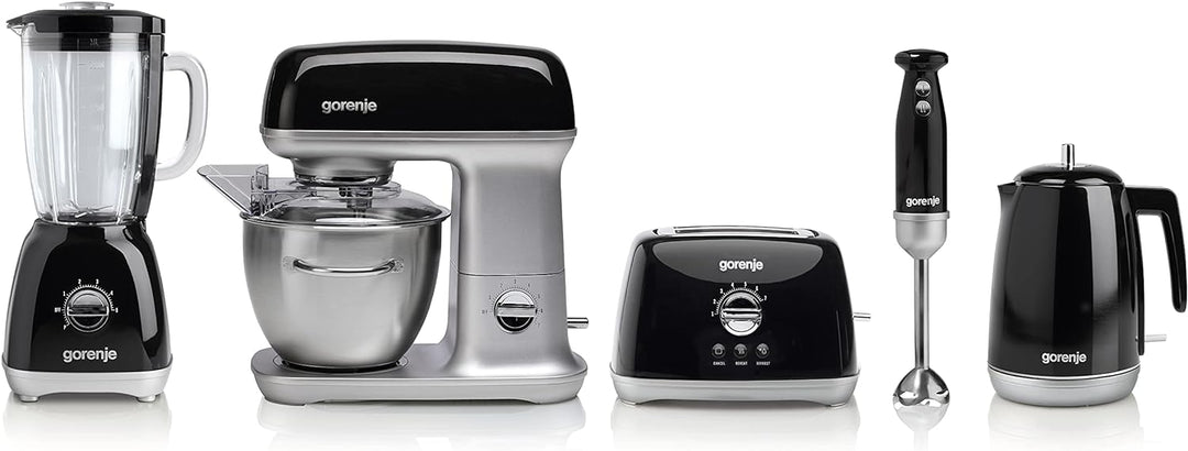 Gorenje MMC 1000 RLBK Küchenmaschine mit 7 Geschwindigkeitsstufen/AC Motor/ 3D Mixen/SuperSilent/Eas