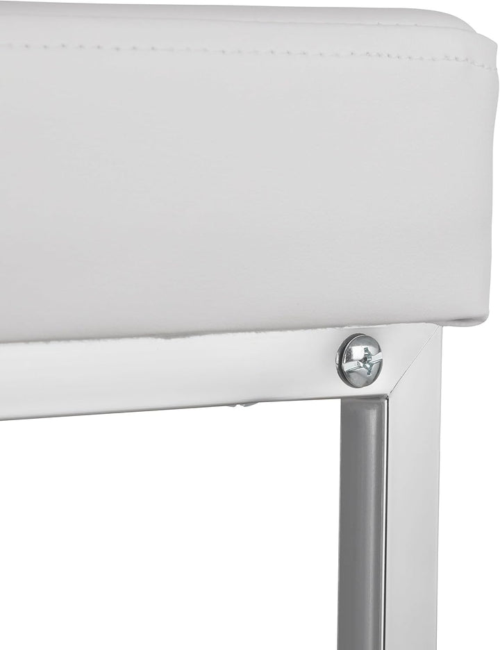 Relaxdays, weiss Hocker gepolstert, Kleiner Sitzhocker, Quadratisch, Polsterhocker mit Ablage, Badho