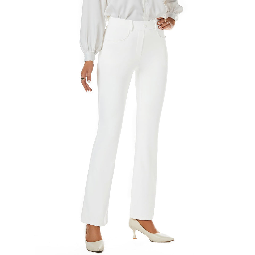adorence Yoga Hose Damen: Elegante Hose Damen, Stretch Schlaghose Damen mit Hoher Taille, Taschen -