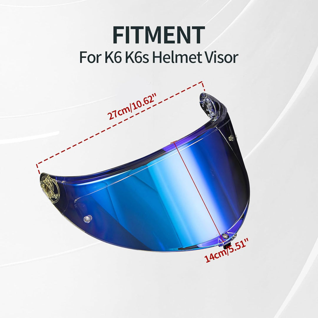 PSLER Helmvisier für K6 K6s - Helmgesichtsschutz Getöntes Visier Motorradhelm Zubehör Ersatz für K6