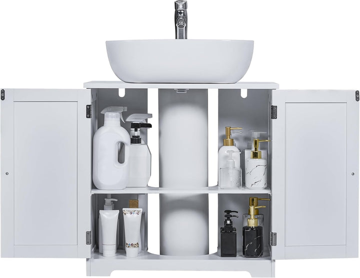 Bath Vida Priano Waschbecken-Unterschrank für Badezimmer, bodenstehende Aufbewahrungseinheit, weiss,