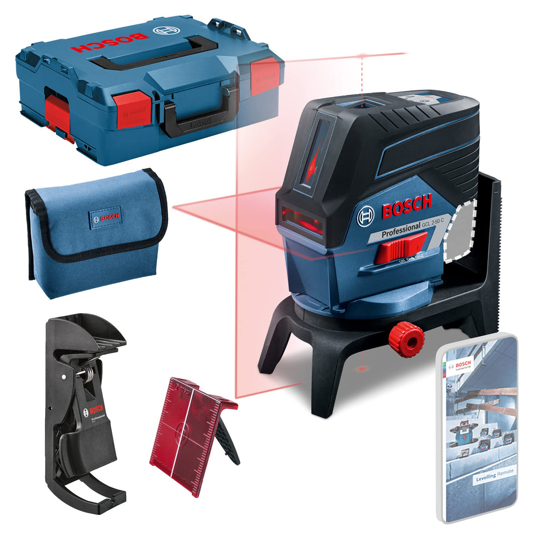 Bosch Professional 12V System Kreuzlinienlaser GCL 2-50 C (Ohne Akku und Ladegerät, roter Laser, Inn