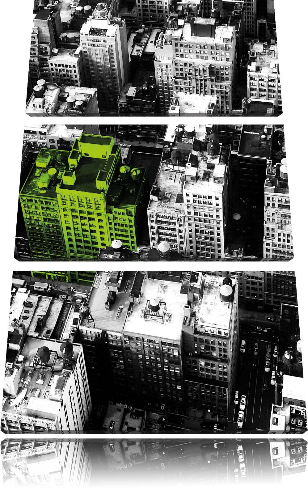 Pixxprint New York City Spezial schwarz/weiss als Leinwandbild/Grösse: 3 Teilig (120x80) cm/Wandbild