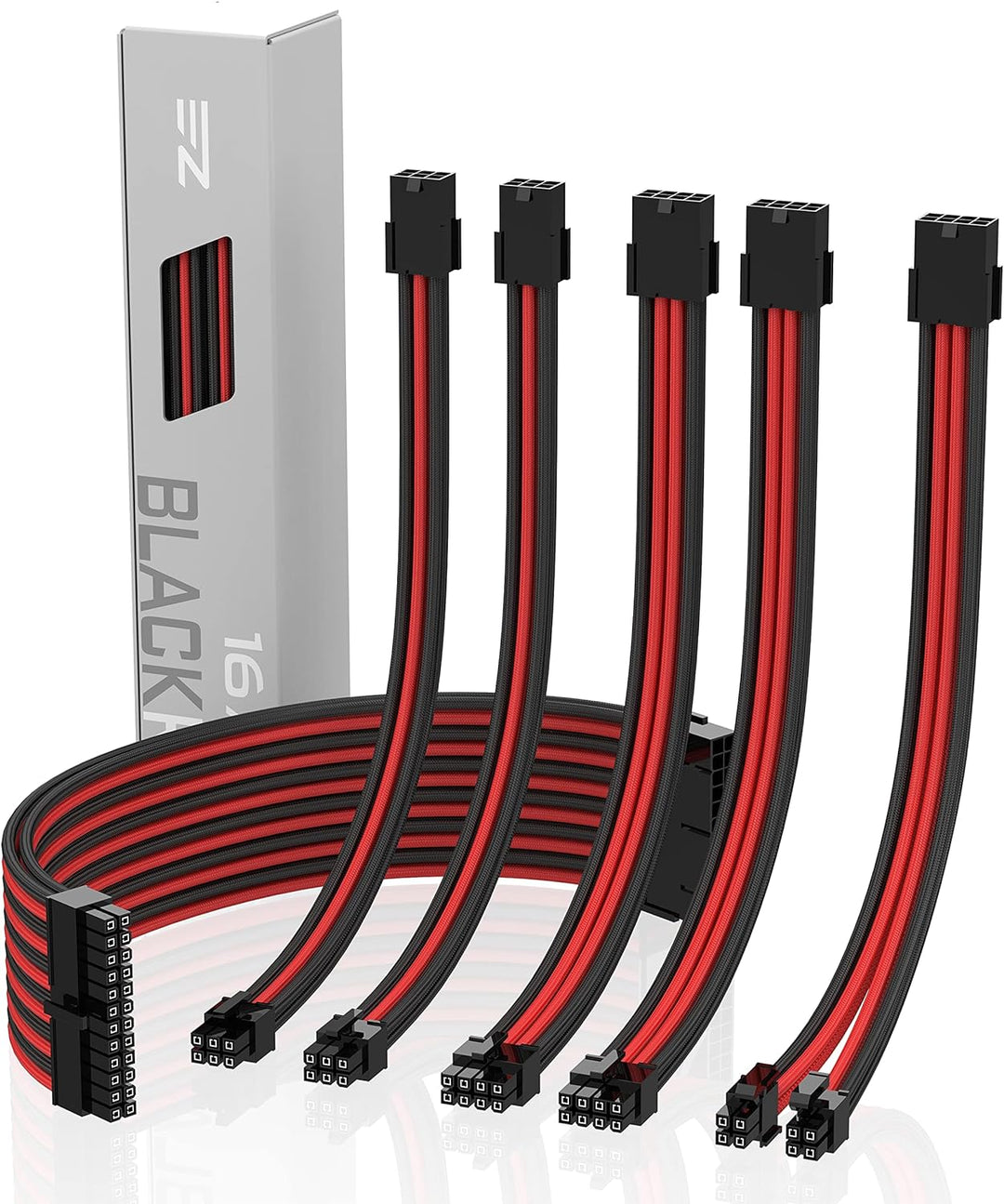EZDIY-FAB Sleeved Cable Verlängerungskabel für die Stromversorgung, extra gross, 24-polig, 8-polig,