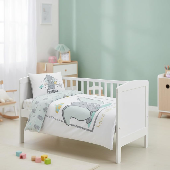 Carbotex Babybettwäsche Wendebettwäsche Disney Dumbo 100x135 cm + 40x60 cm 100% Baumwolle in Grün
