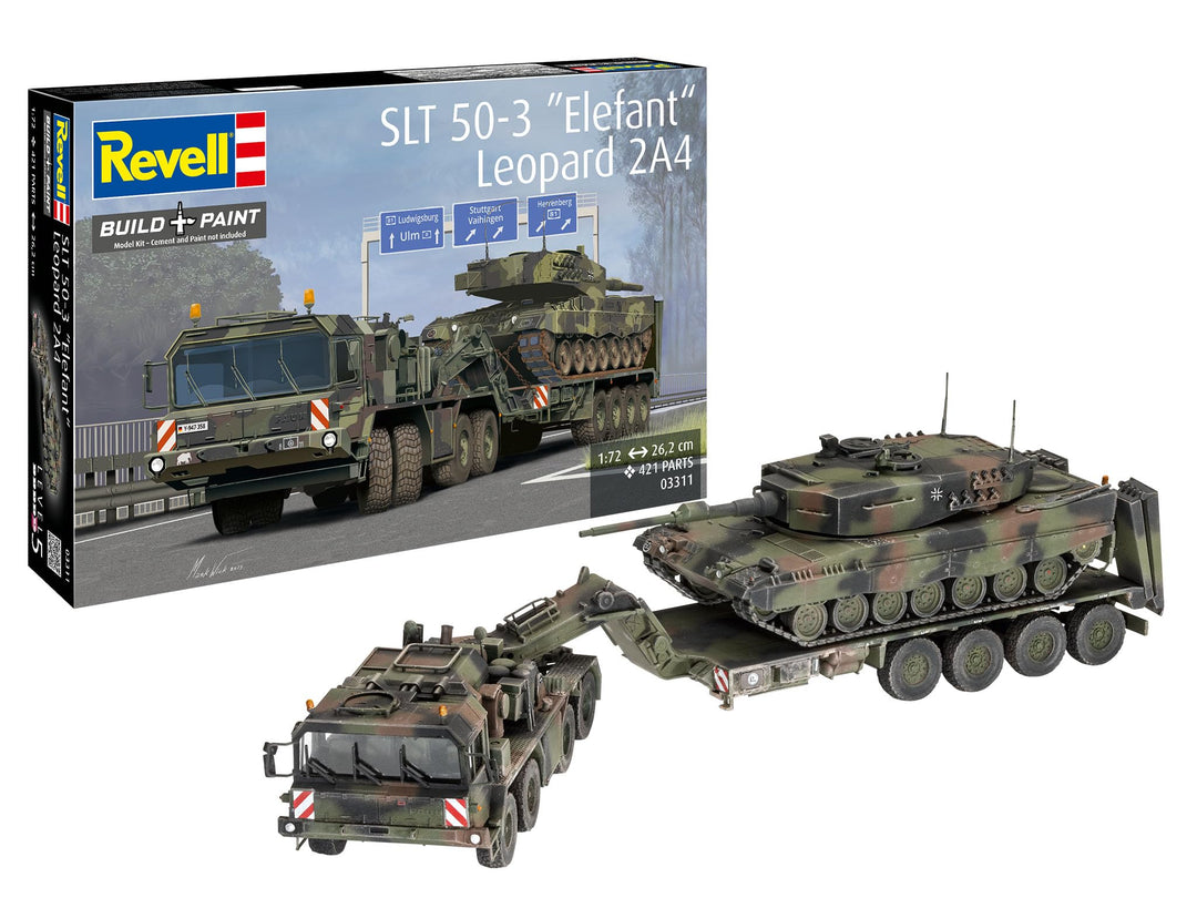 Revell REV-03311 SLT 50-3" Elefant und Leopard 2A4, 1:72 Toys, 12 Jahre to 99 Jahre, farbig