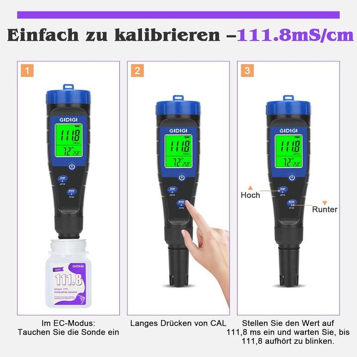 111,8 mS/cm elektrische kodierungslösung, hydrometrisches hydroximeter, rücklagemessgerät, EC hydrom