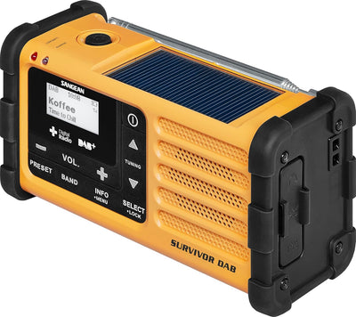 Sangean MMR-88 Survivor M8 Radio - Tragbares Notfall radio - Kurbelradio mit Notsummer und LED Tasch