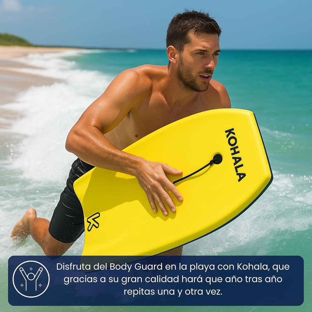 Bodyboard Kohala Unisex, Gelb, 101,6 cm (40/42 Zoll) für Kinder, Jugendliche und Erwachsene, 40