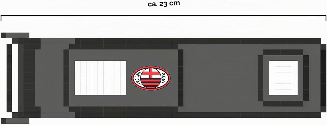 FOCO Offizielles Lizenzprodukt AC Milan BRXLZ 3D Bricks Fussballmannschaftsbus Konstruktionsspielzeu