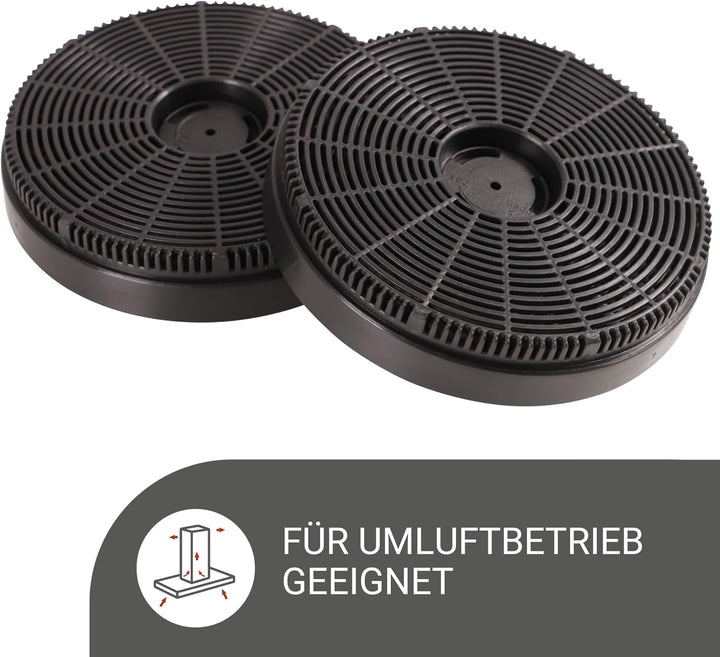 Respekta Aktivkohlefilter für Dunstabzugshauben / 2 Stück im Set / Fettfilter Dunstabzugshaube für U