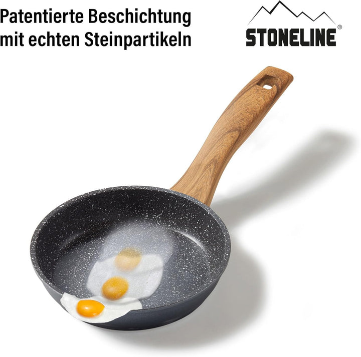 STONELINE Back to Nature Bratpfanne, 18 cm, antihaftbeschichtete Pfanne mit echten Steinpartikeln, a