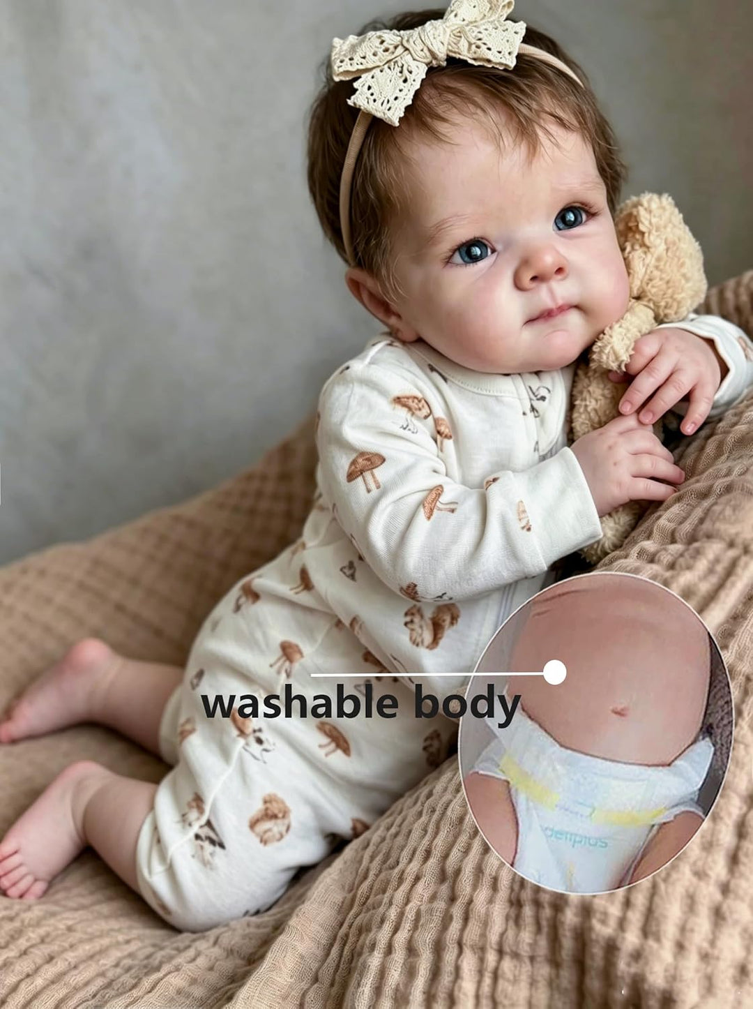 Zero pam Reborn Baby Vollsilikon Lebensecht, Reborn Baby Mädchen 48CM Lebensechte Babypuppen Wie Ech