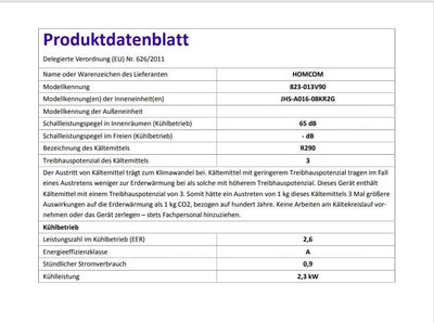 HOMCOM Mobile Klimaanlage 8000BTU 4-in-1 Klimagerät mit Abluftschlauch, Kühlen, Lüften, Entfeuchten