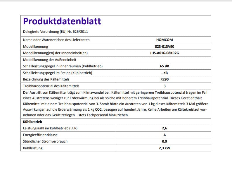 HOMCOM Mobile Klimaanlage 8000BTU 4-in-1 Klimagerät mit Abluftschlauch, Kühlen, Lüften, Entfeuchten