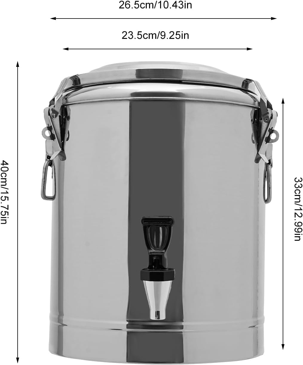 Edelstahl Thermobehälter 14L mit Hahn Isolierbehälter Gastro Glühwein | 14L Edelstahl Thermobehälter