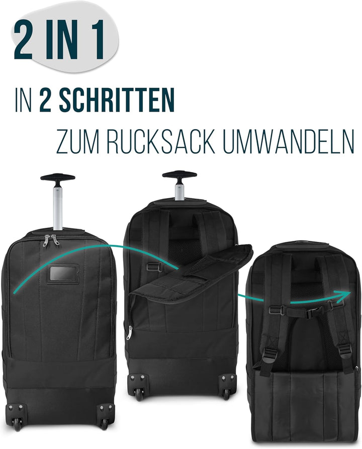normani Reisetasche Trolley mit Rucksackfunktion 90 Liter - Backpacker mit Frontloader praktischer R