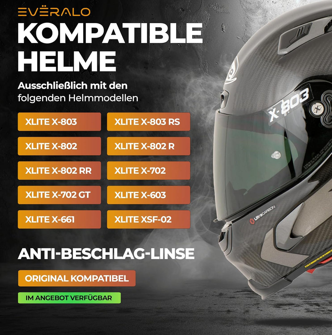 Everalo Kompatibel mit Xlite 802rr Visier - x802 - x802r - x802rr - x803 - x803rs - x702 - x603 - x6
