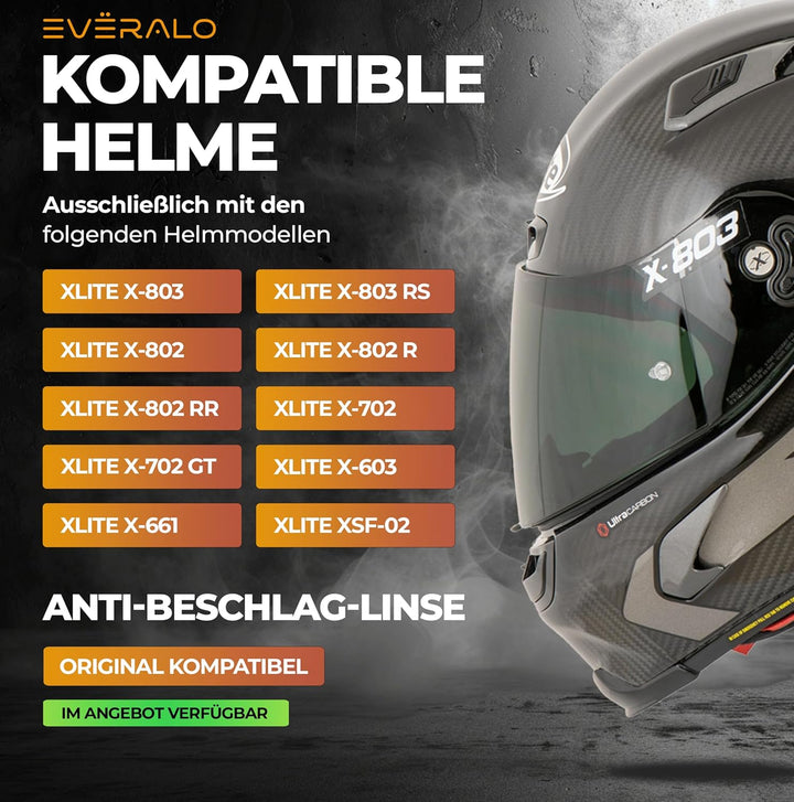 Everalo Kompatibel mit Xlite 802rr Visier - x802 - x802r - x802rr - x803 - x803rs - x702 - x603 - x6