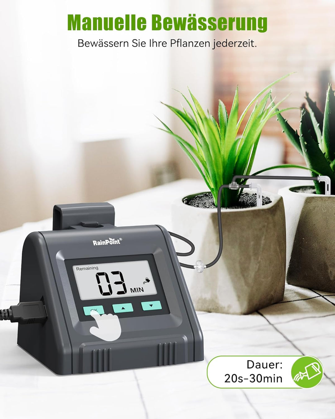 RAINPOINT Automatisches Bewässerungssystem, Einstellbare Wassermenge, Automatische Bewässerung für Z